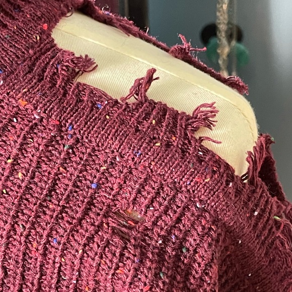 Zenana Distressed Turtle Neck Sweater - Picture 3 of 8